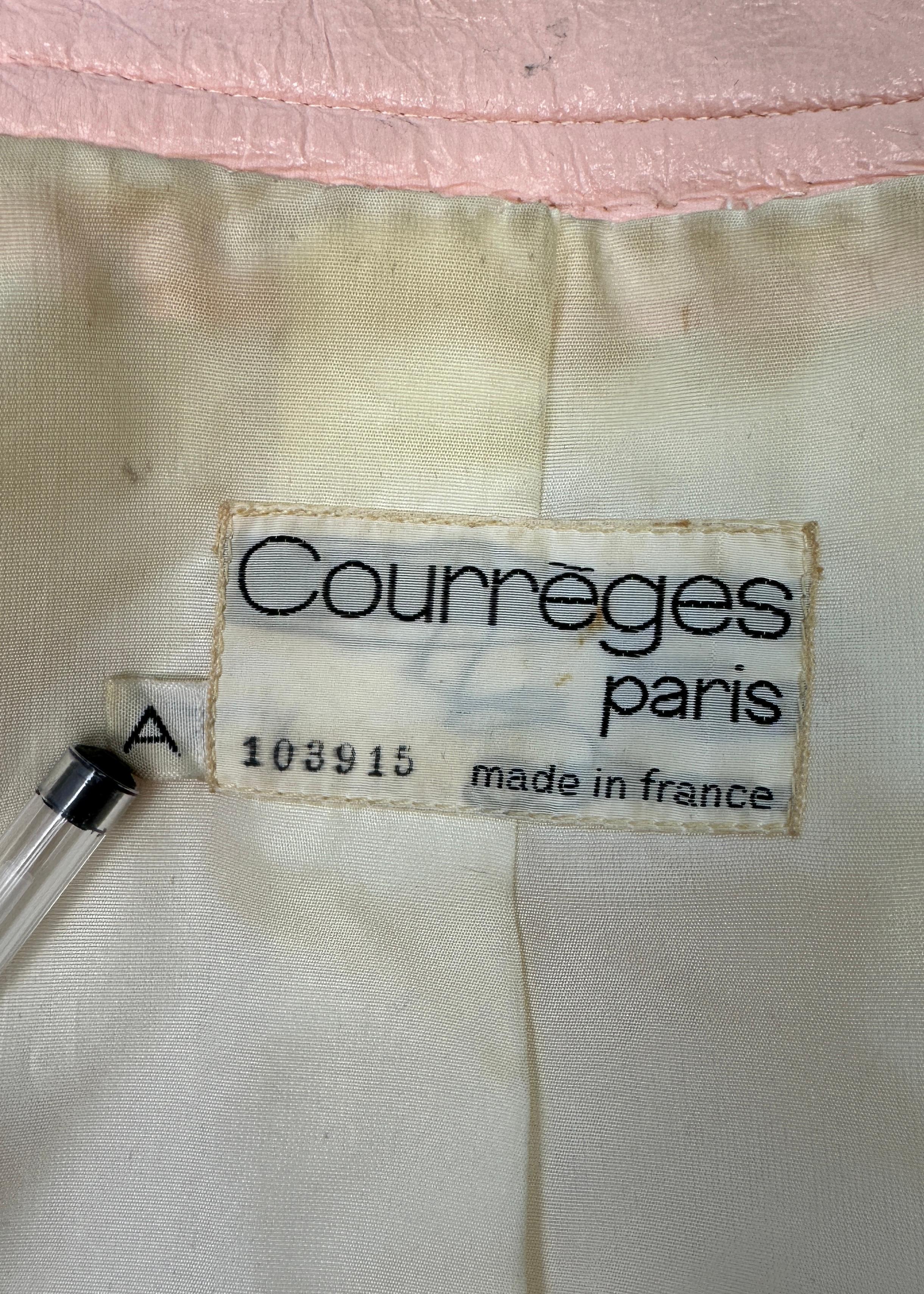 Courrèges 1960’s Nylon Pink Peach Trench Jacket For Sale 5