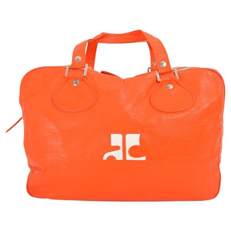 Courrèges 1960's Orange Vinyl Holdall Weekend Travel Bag En vente sur  1stDibs