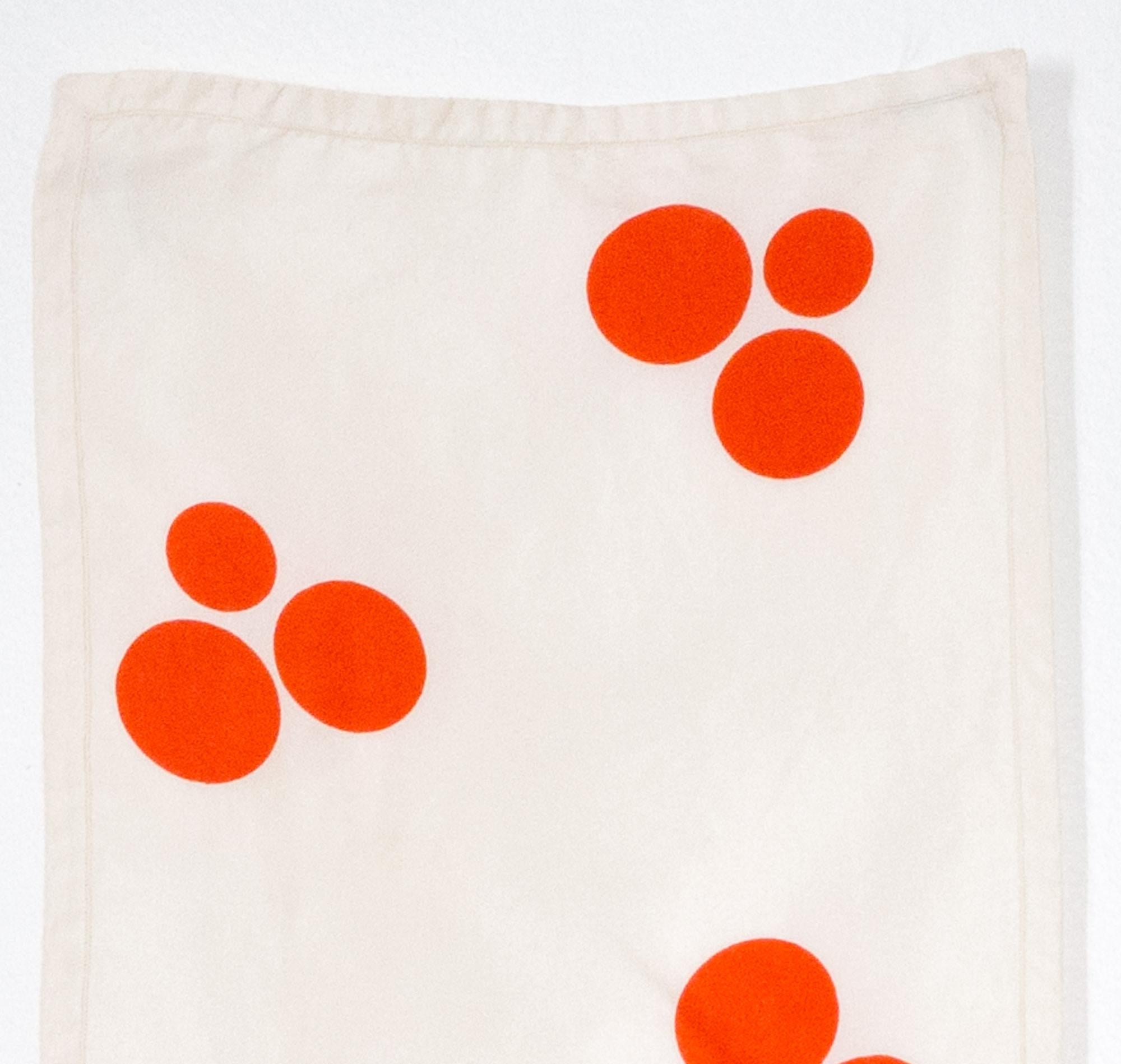 Courreges 1970s Red Dots Silk Scarf In Good Condition In Paris, FR