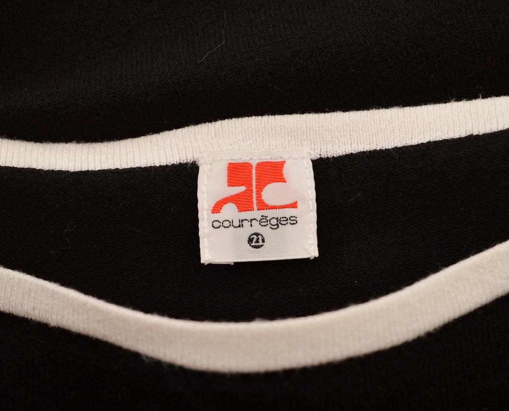 Courrèges 21 Knitted Logo Vest Monochrome Tank Top In Good Condition For Sale In Sheffield, GB