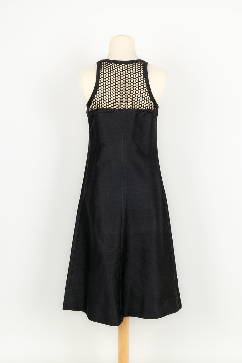 Courrèges Black Cotton Dress In Excellent Condition For Sale In SAINT-OUEN-SUR-SEINE, FR