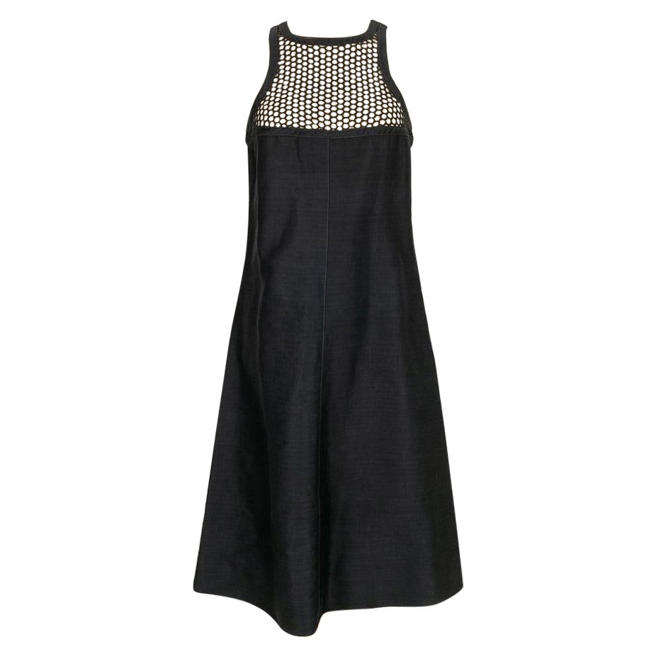 Courrèges Schwarzes Baumwollkleid