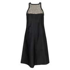 Courrèges Schwarzes Baumwollkleid