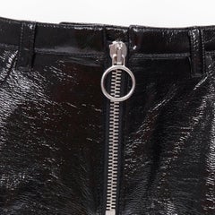 COURREGES black high shine vinyl leg harness cut out boy shorts FR38 M