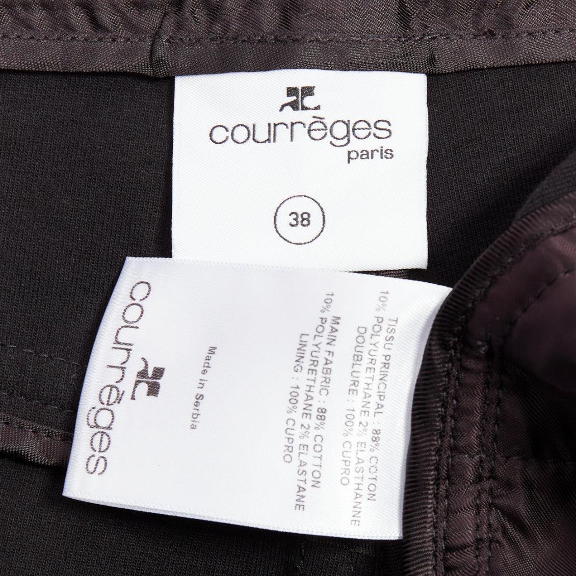 COURREGES short garçon découpé en vinyle noir très brillant avec harnais de jambe FR38 M en vente 3