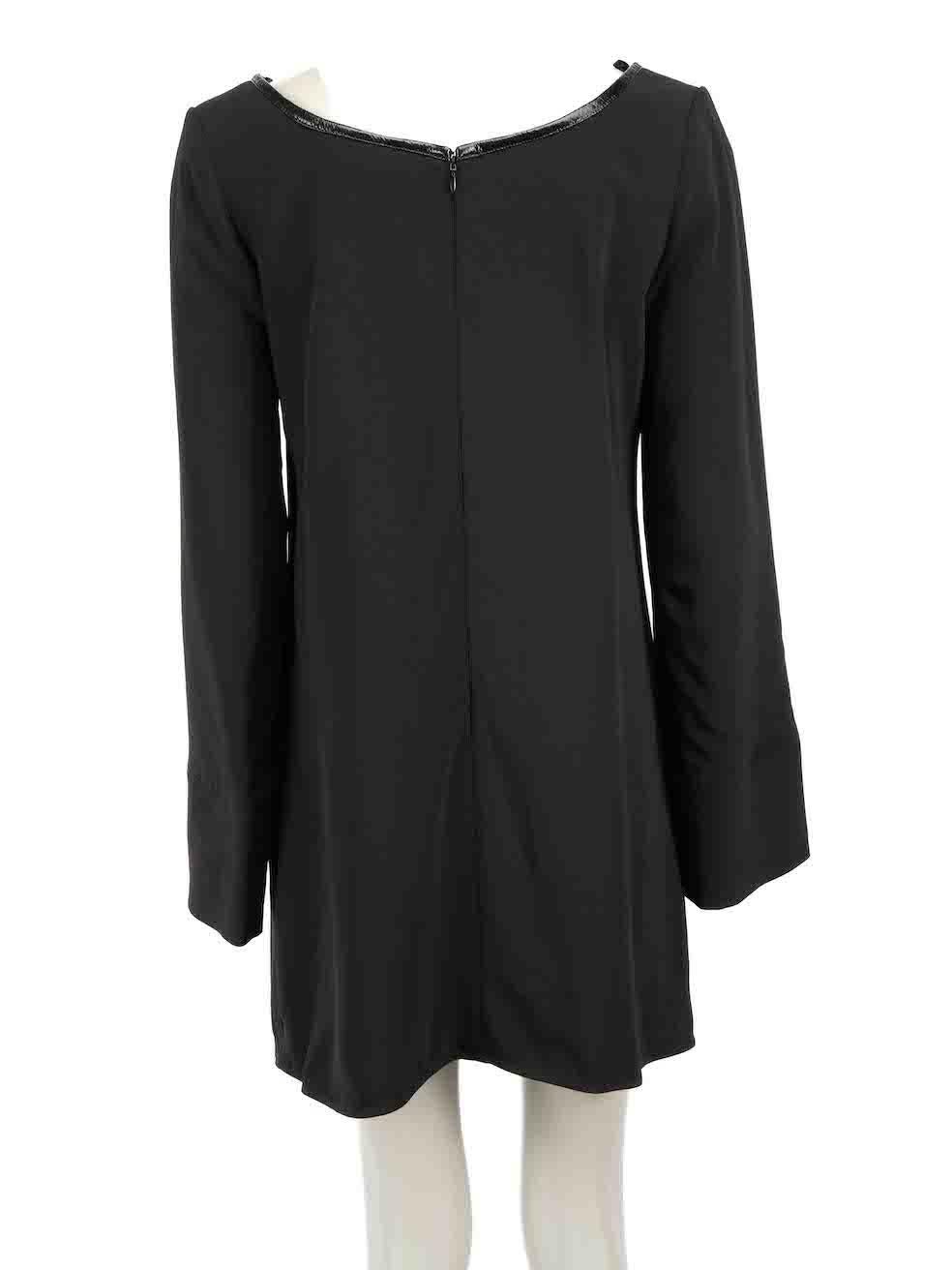 Courrèges Black Square Neckline Mini Dress Size M In Good Condition For Sale In London, GB