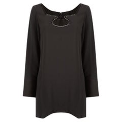 Courrèges Mini robe noire à encolure carrée Taille M