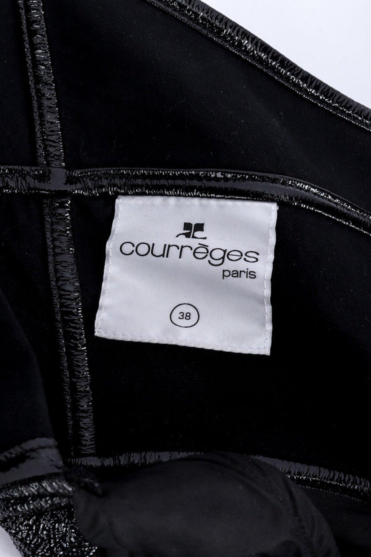 Courrèges Black Textured Crisscross Vinyl Mini Dress (US 4) For Sale 1