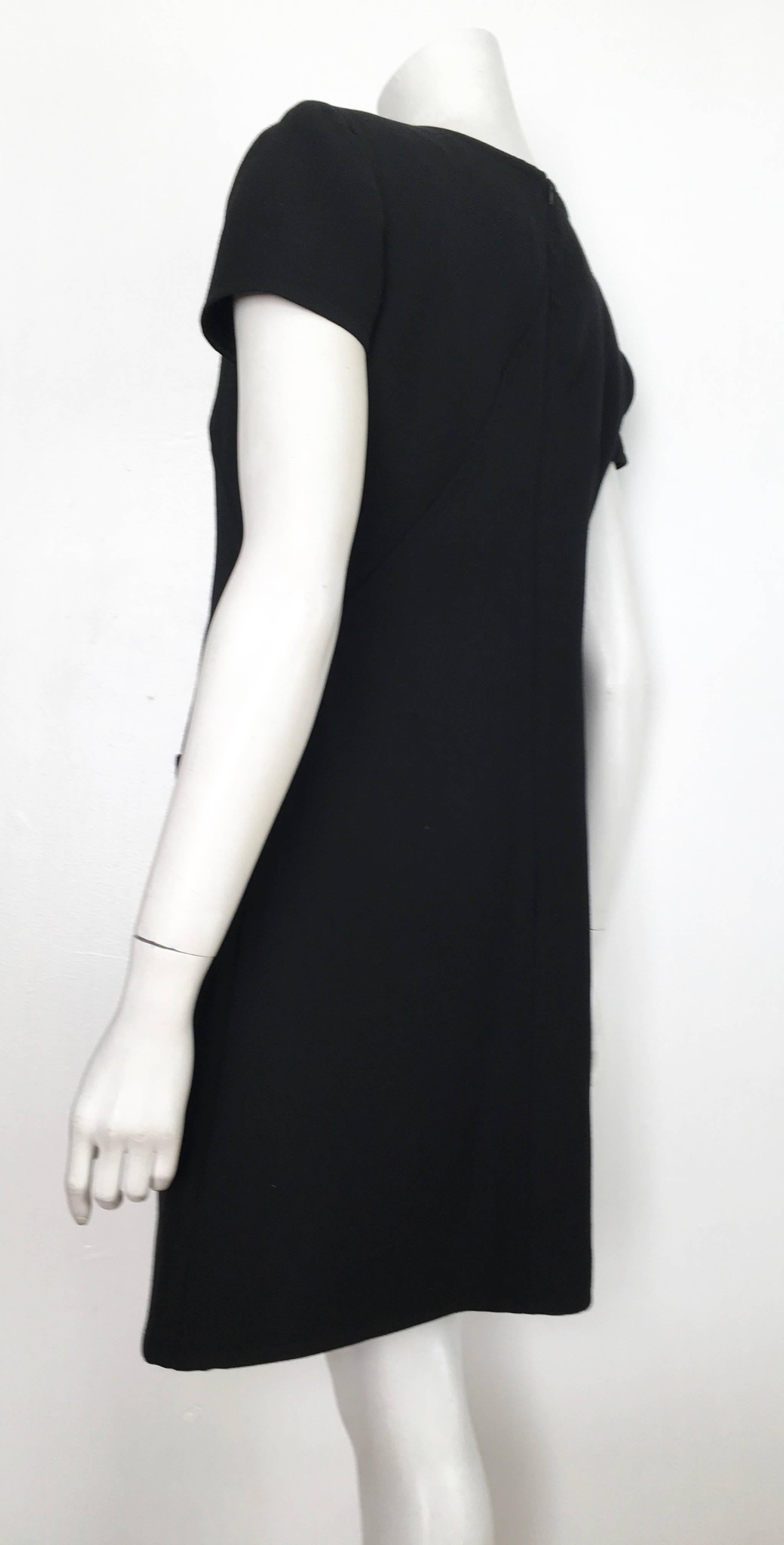 Courreges Black Wool Short Sleeve Dress with Pockets Size 8. 5