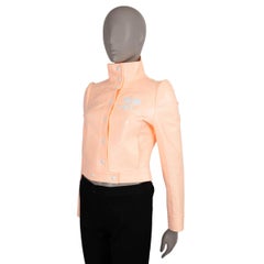 COURREGES Bleached orange ICONIC VINYL CROPPED Jacket 38 S