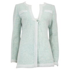 Courrèges Blue Long Sleeve Knit Cardigan Size M