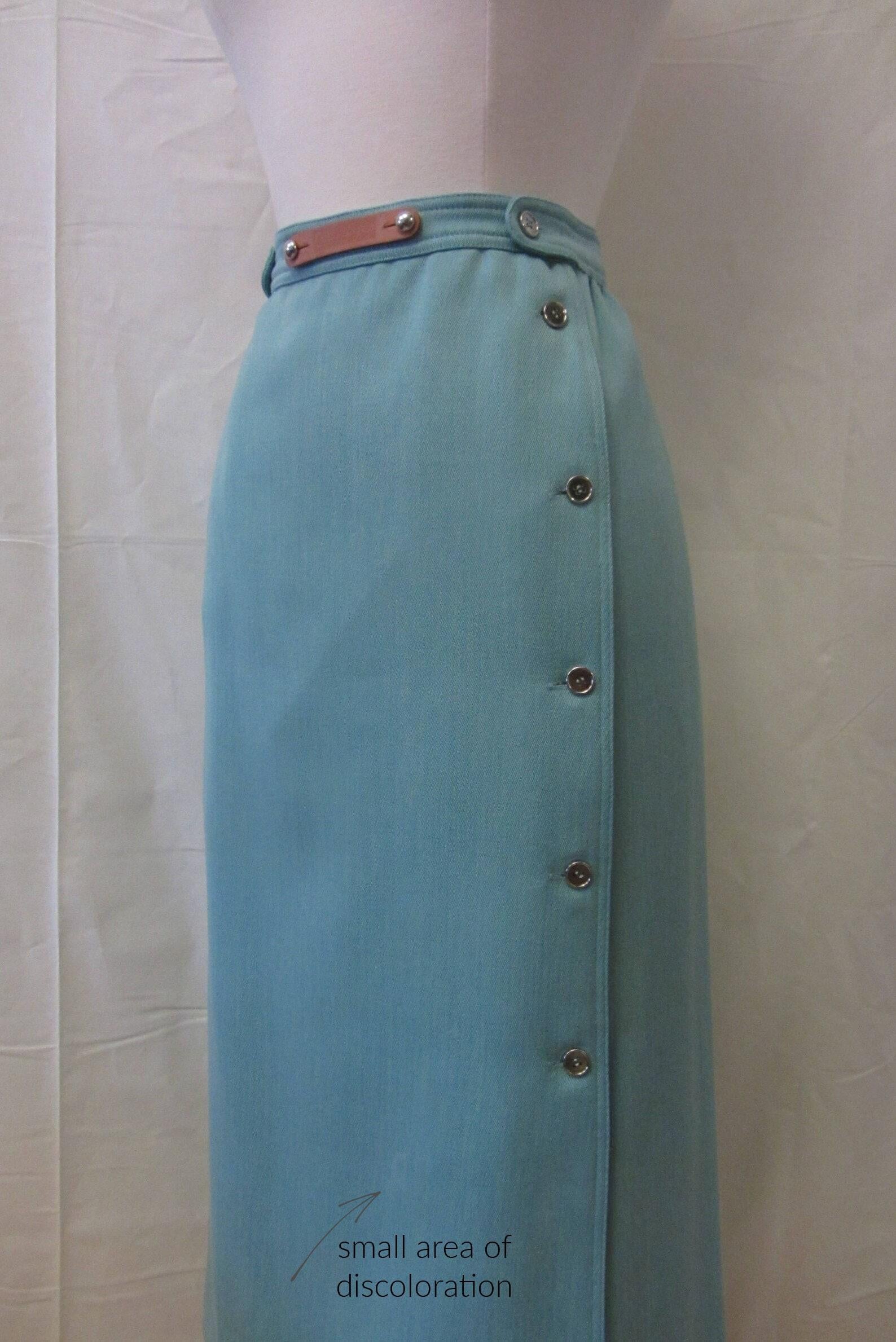Courrèges Falda lápiz azul en venta 5