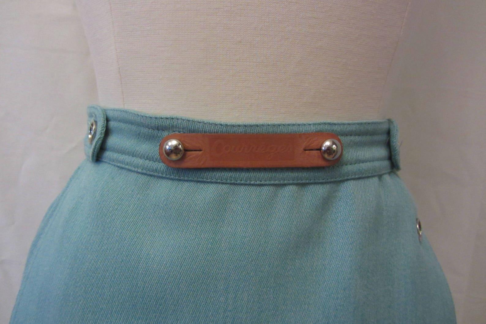 Courrèges Falda lápiz azul en venta 3