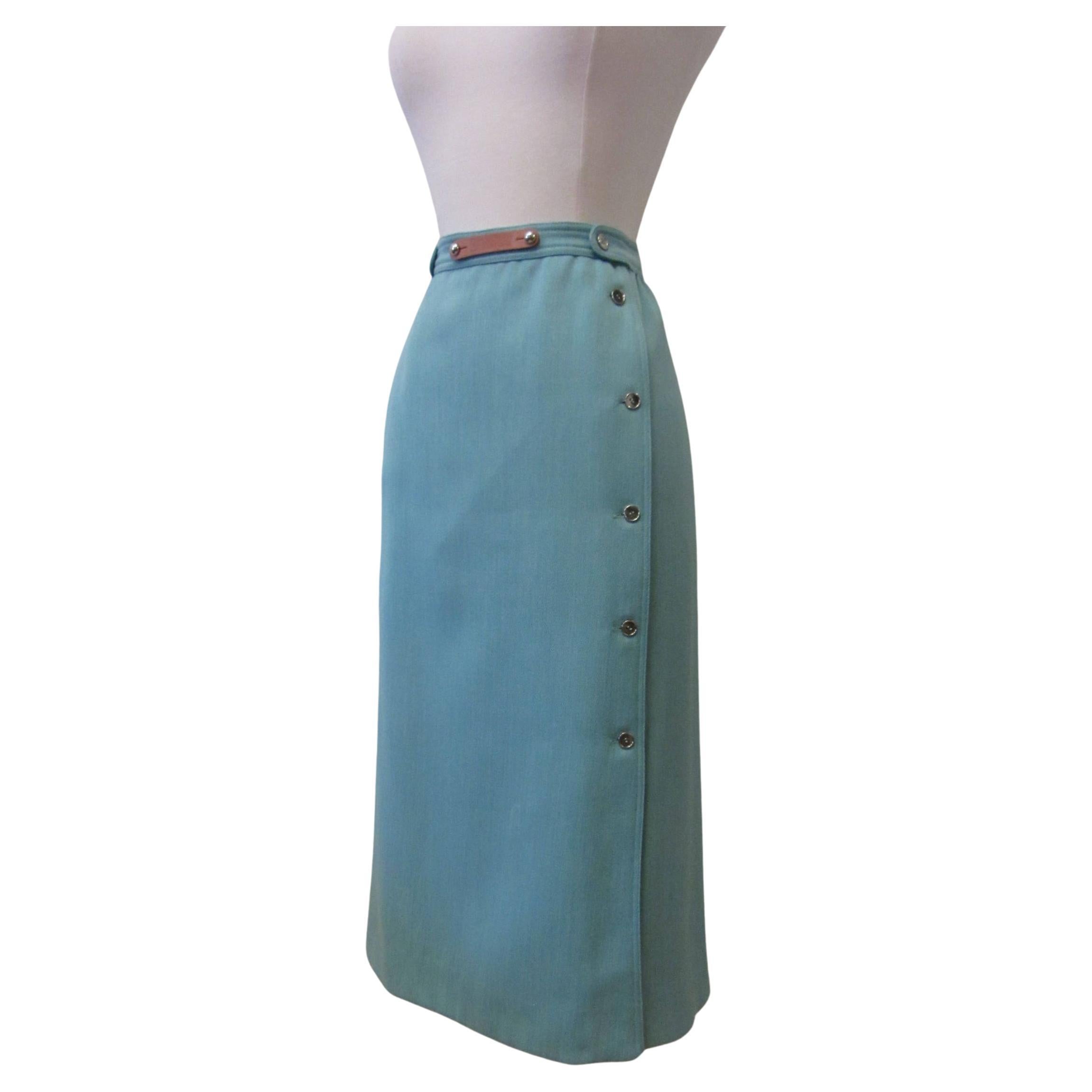 Courrèges Falda lápiz azul en venta