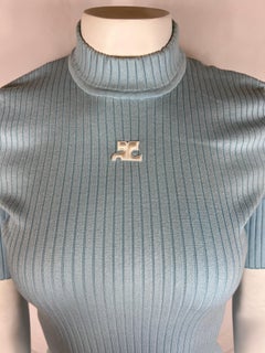 Courreges Paris Light Blue Top, Size 2
