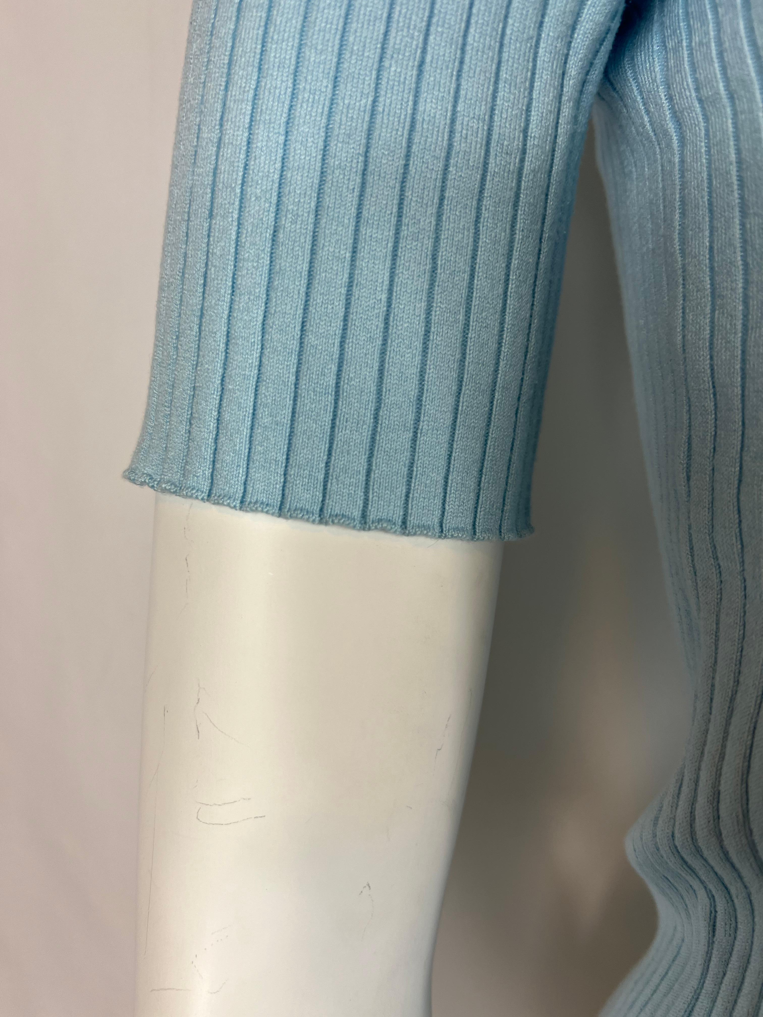 Courreges Paris Light Blue Top, Size 2 In Excellent Condition For Sale In Beverly Hills, CA