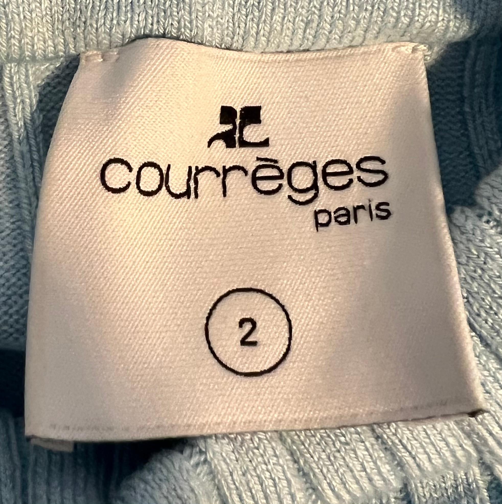 Courreges Paris Light Blue Top, Size 2 For Sale 3