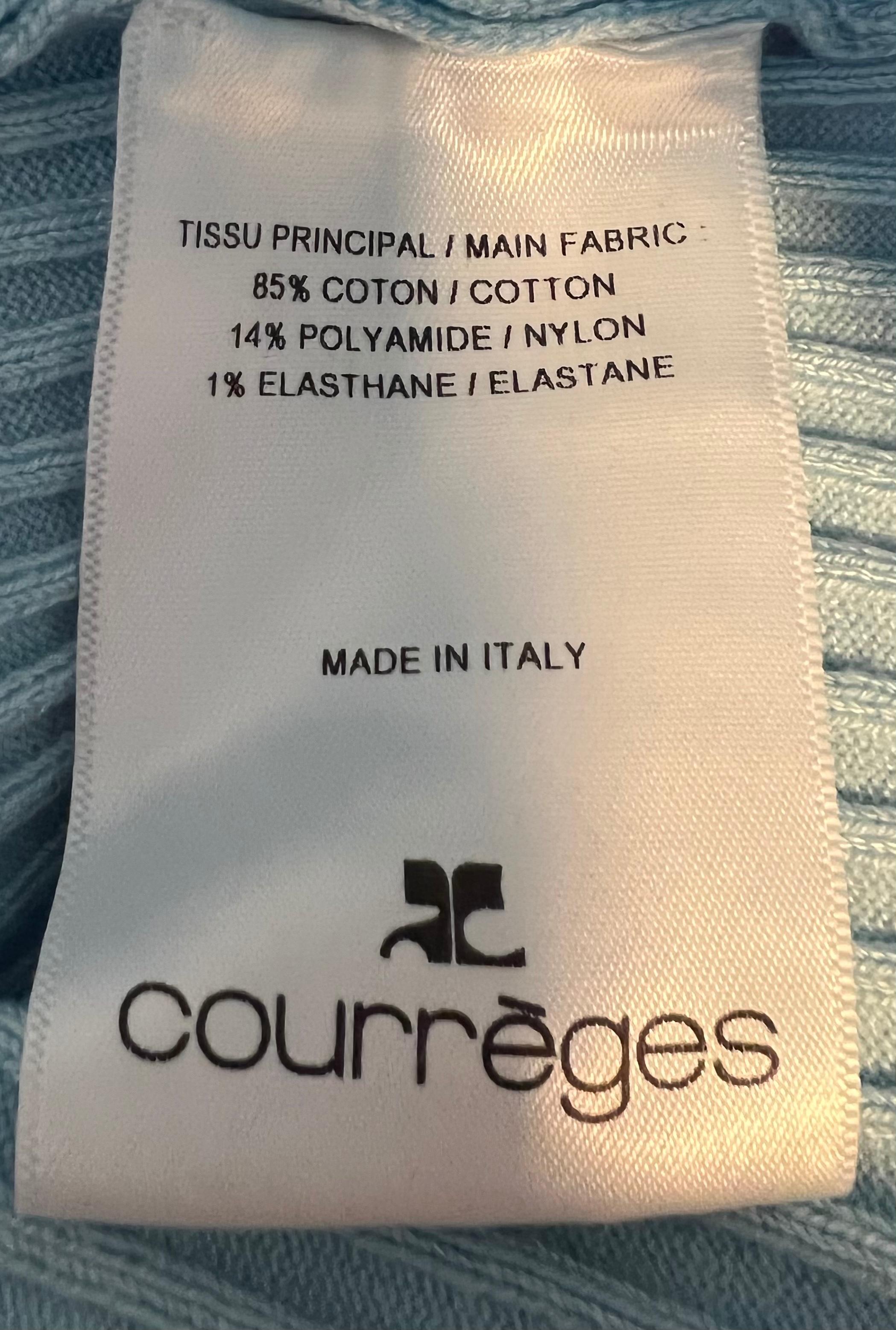 Courreges Blue Top, Size 2 For Sale at 1stDibs