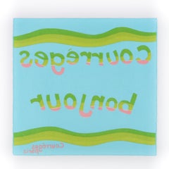 COURREGES c.1970's "Courreges Bonjour" Paris Square Scarf