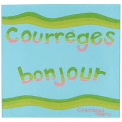 Vintage COURREGES c.1970's "Courreges Bonjour" Paris Square Scarf