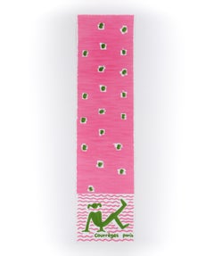 COURREGES c.1970's Pink & Green Yoga Beach Girl Wrap Scarf
