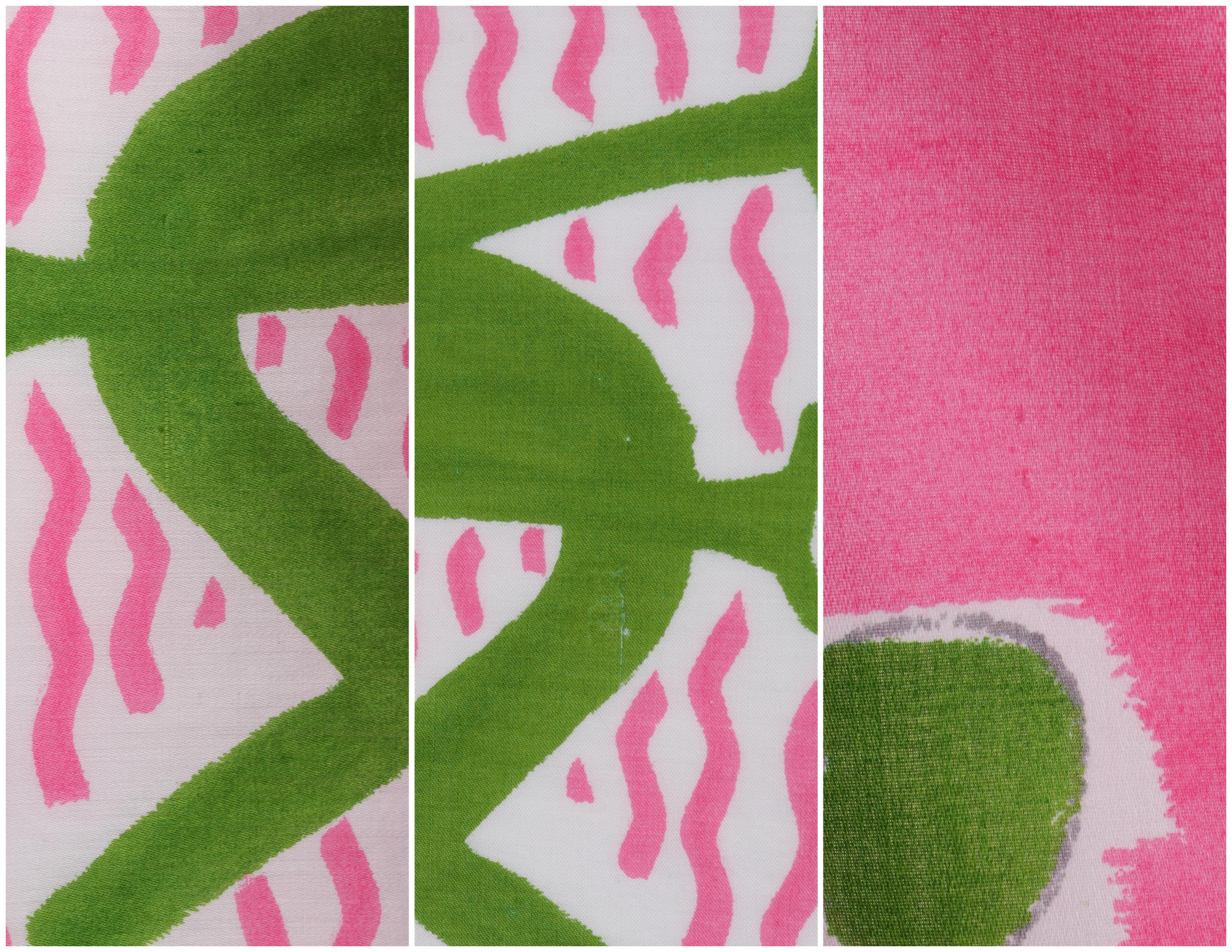 COURREGES c.1970's Pink & Green Yoga Beach Girl Wrap Scarf 3