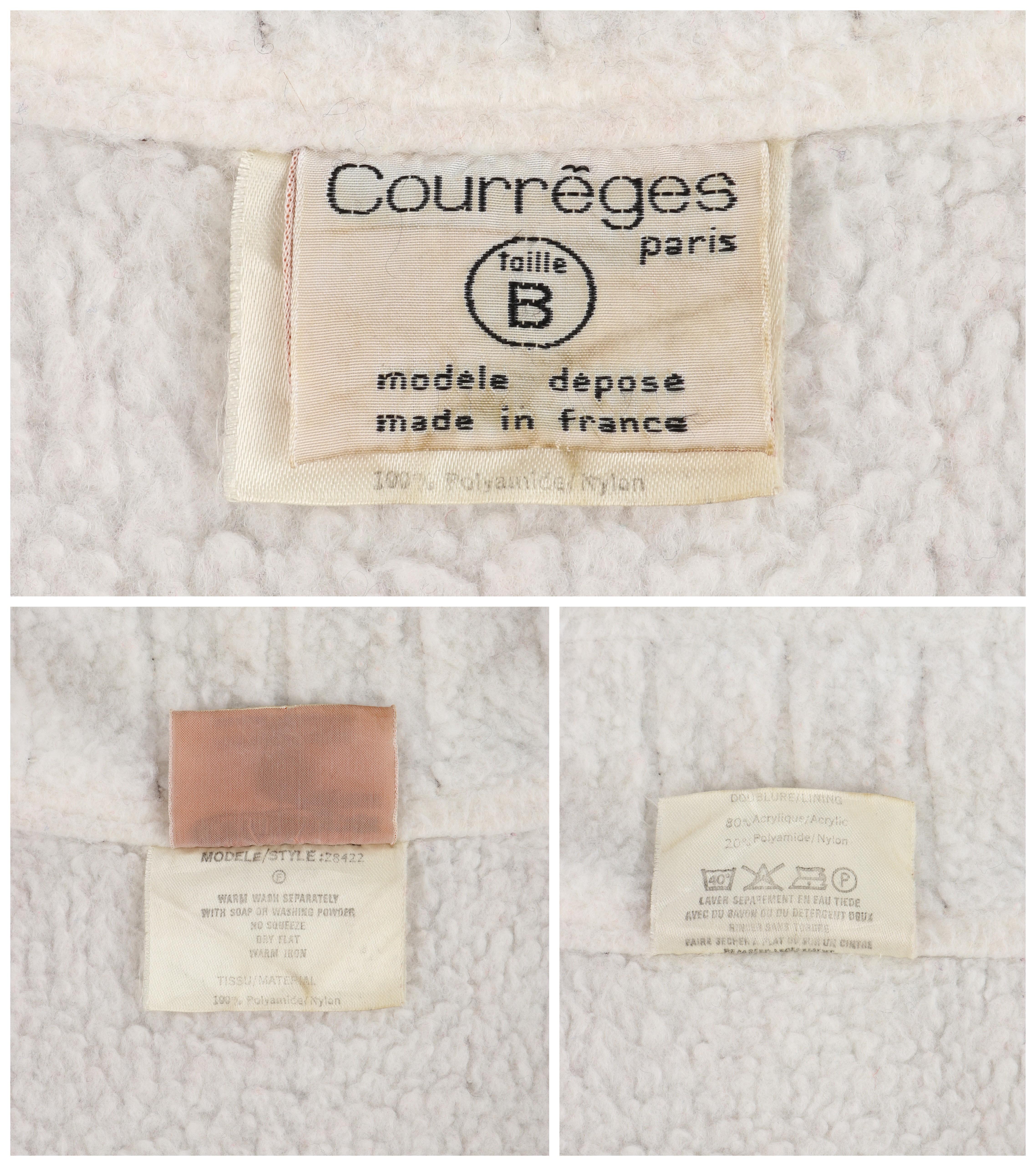 COURREGES c.1970’s Brown White Convertible Collar Full-Length Coat Jacket For Sale 5
