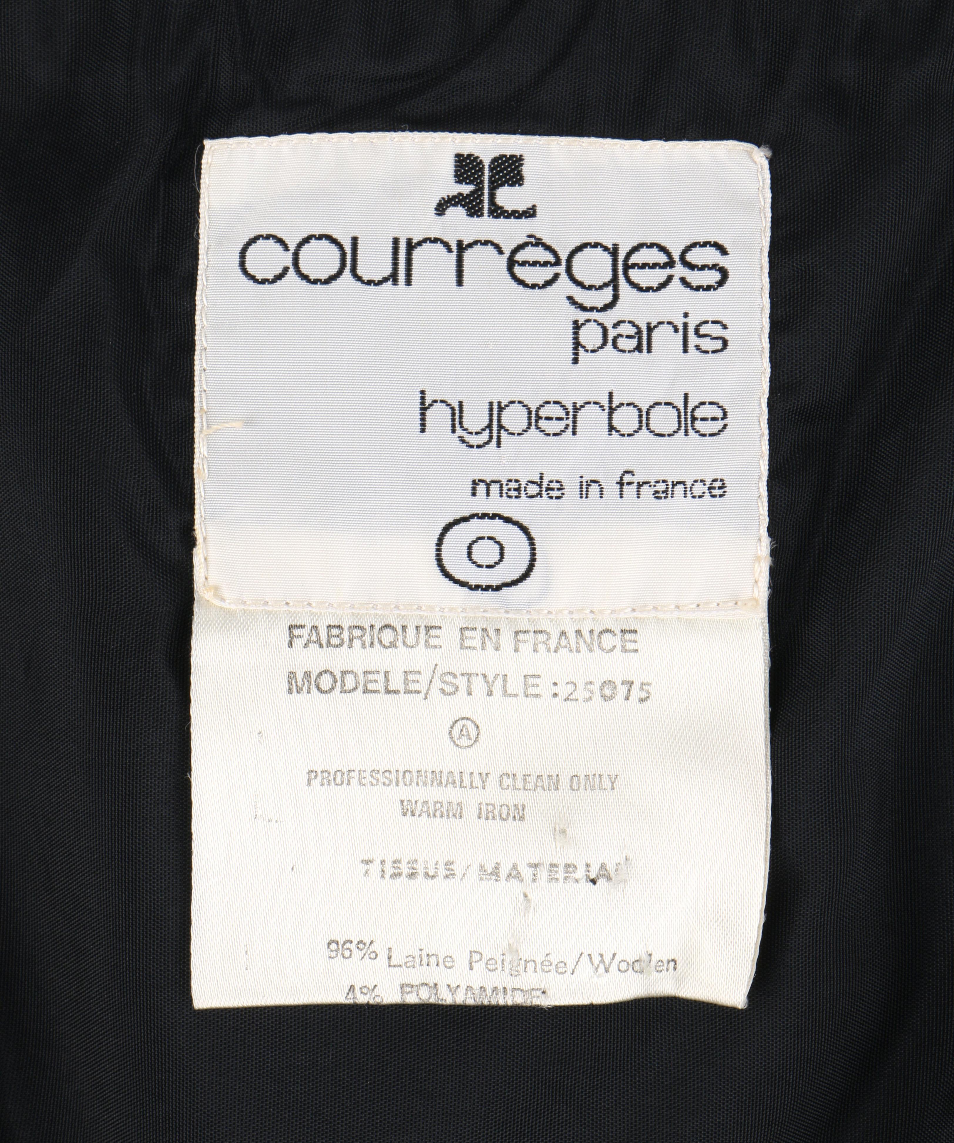 Women's COURREGES c.1970's Hyperbole Black Sleeveless Belted Fit Flare Midi Tea Dress For Sale