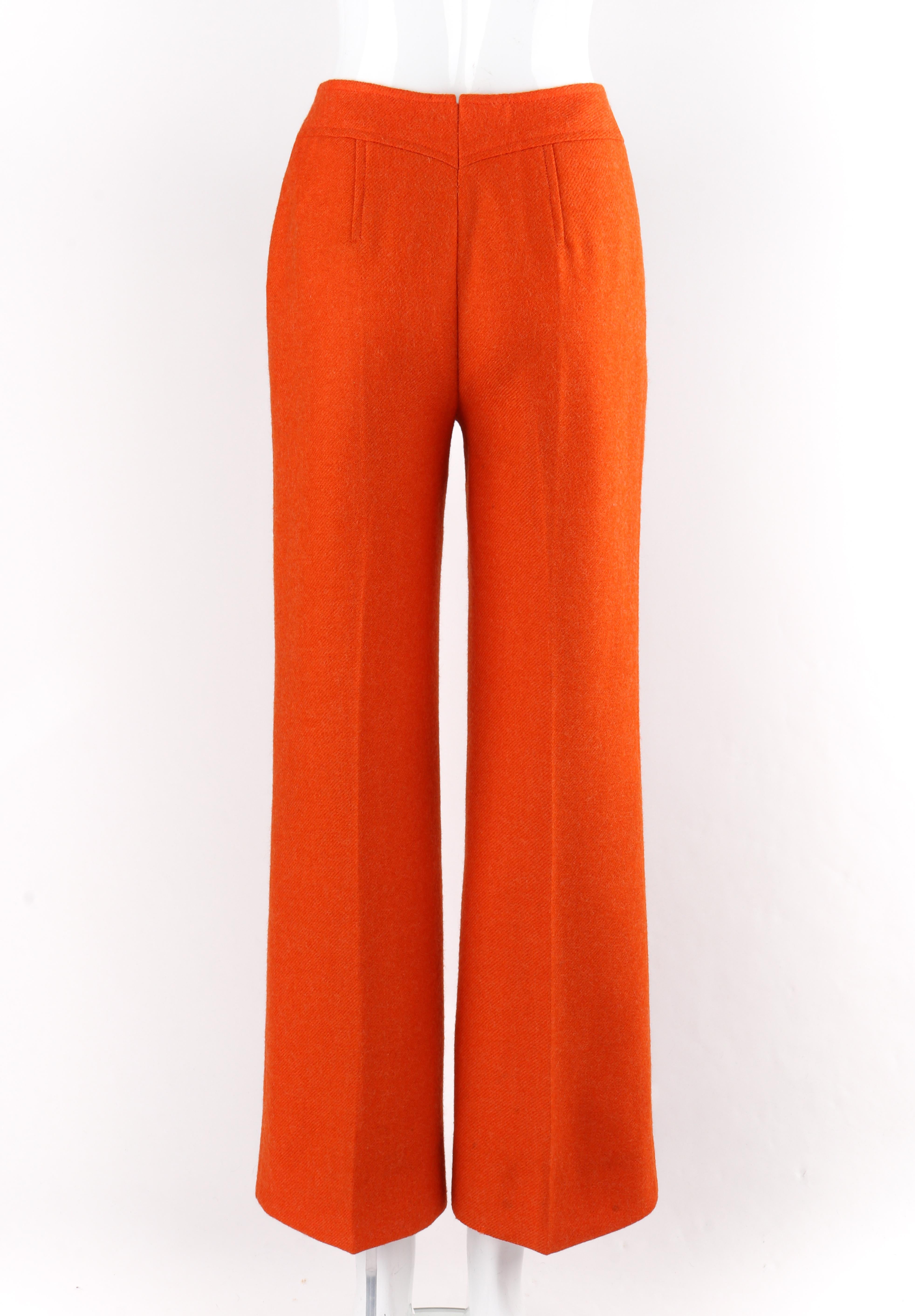 orange wide leg pants