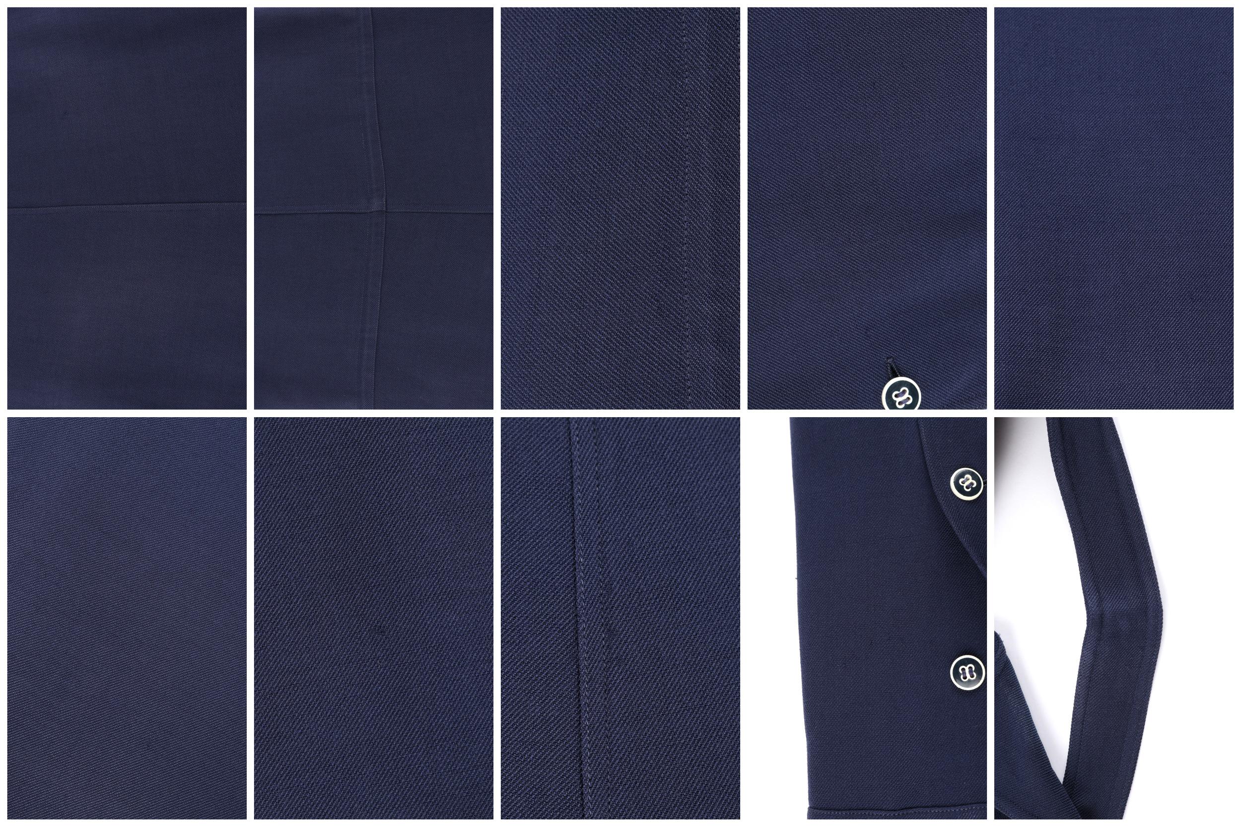 COURREGES c.1970’s Navy Blue Button Up Tie Cinch Waist Sleeveless Jumper Dress For Sale 3