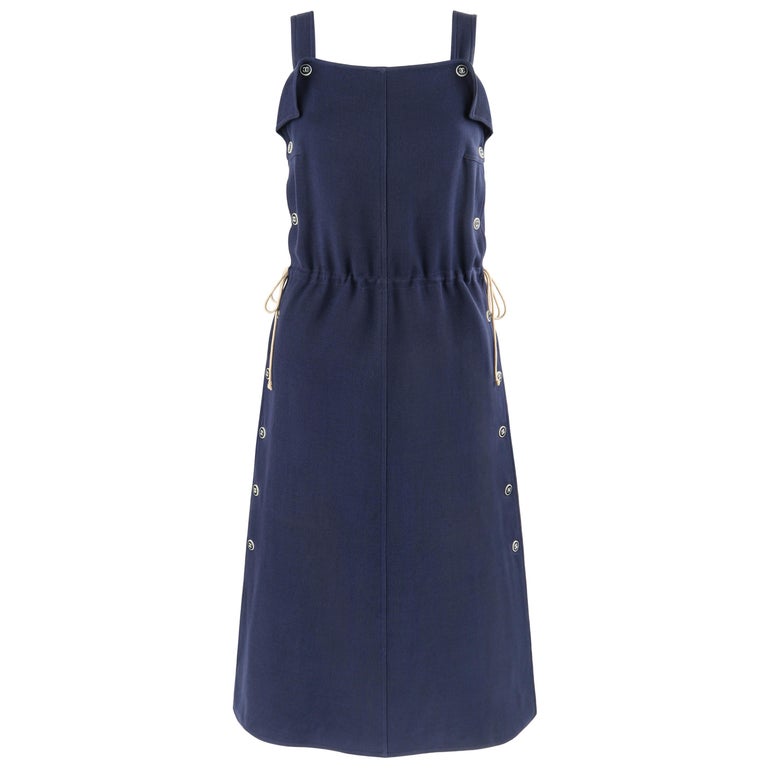 COURREGES c.1970's Navy Blue Button Up Tie Cinch Waist Sleeveless Jumper Dress For Sale at 1stDibs | 1970s jumper dress, navy sleeveless jumper, blue button dress COURREGES c.1970's Navy Blue Button Up Tie Cinch Waist Sleeveless Jumper Dress For Sale at 1stDibs | 1970s jumper dress, navy sleeveless jumper, blue button dress