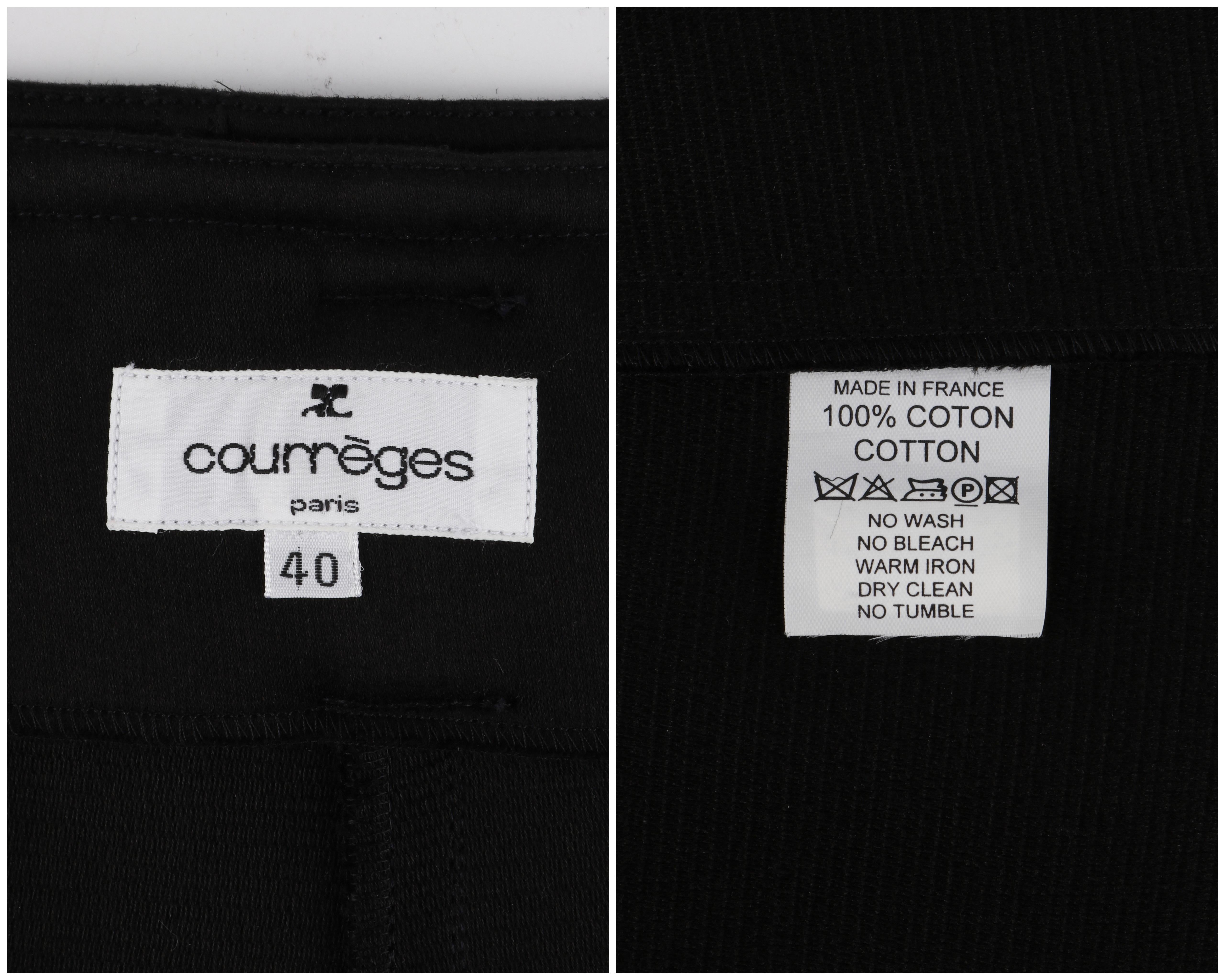 COURREGES c.1990's Black Classic Below Knee Length A-Line Skirt In Good Condition In Thiensville, WI
