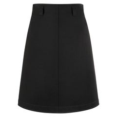 COURREGES c.1990's Black Classic Below Knee Length A-Line Skirt