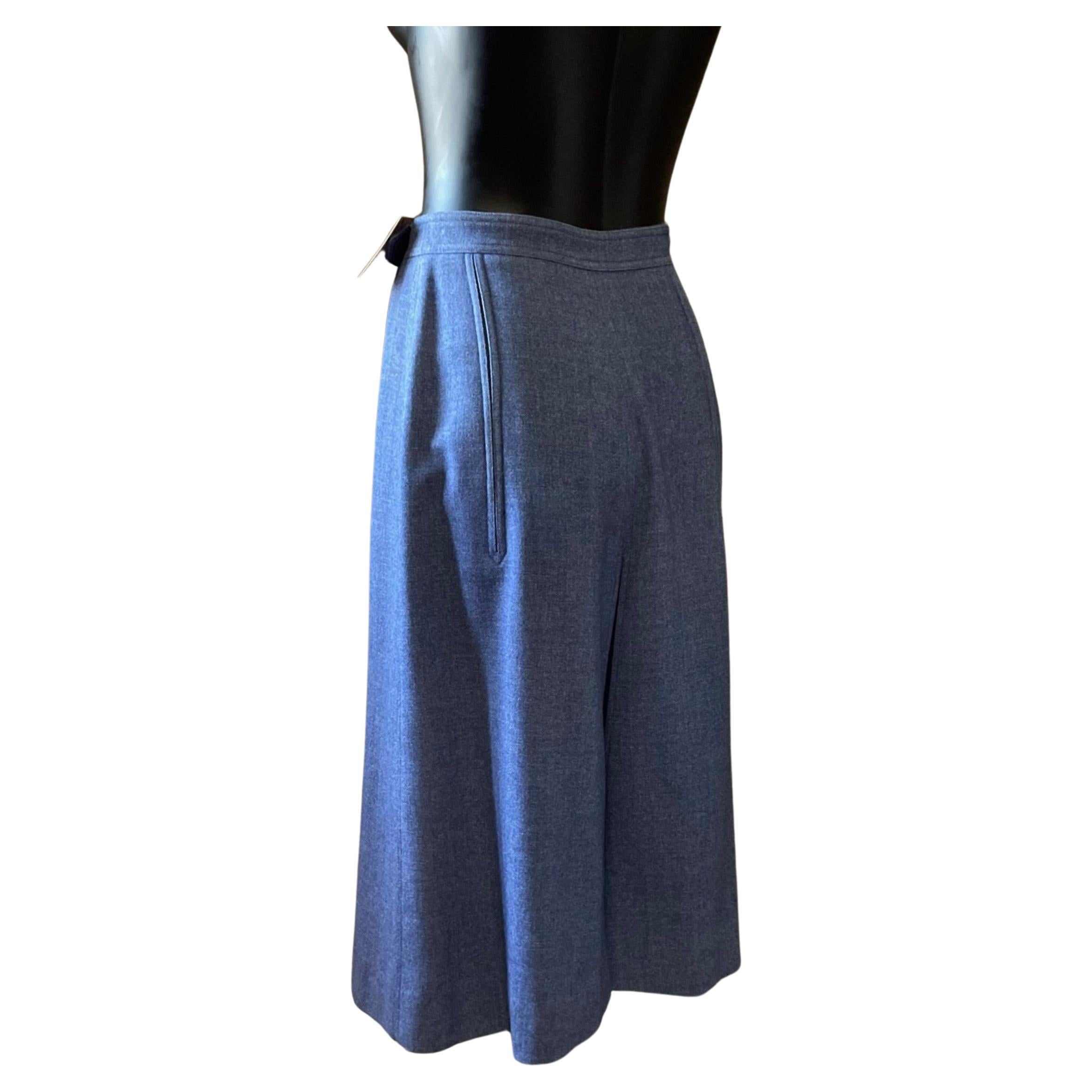 Courrèges Chambray Culottes, Circa 1970s In Excellent Condition For Sale In Brooklyn, NY