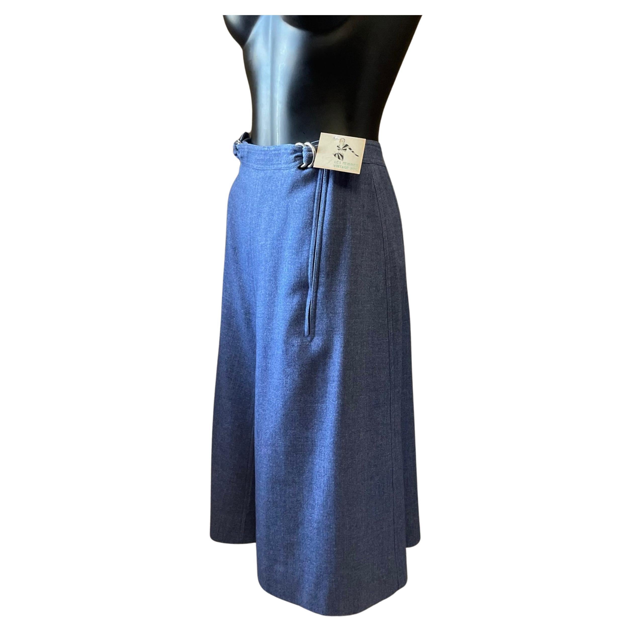 Courrèges Chambray Culottes, Circa 1970s For Sale 1