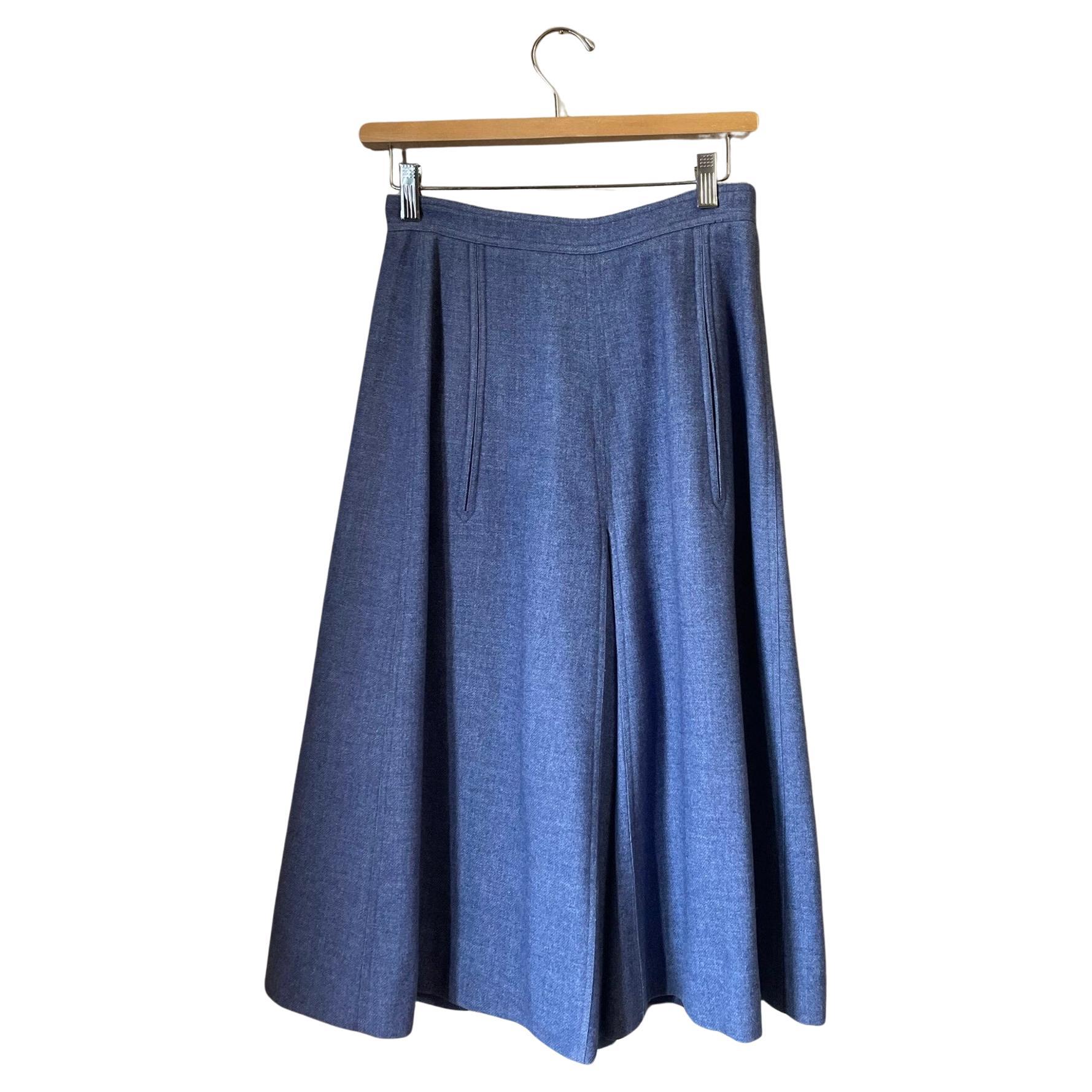 Courrèges Chambray Culottes, Circa 1970s For Sale