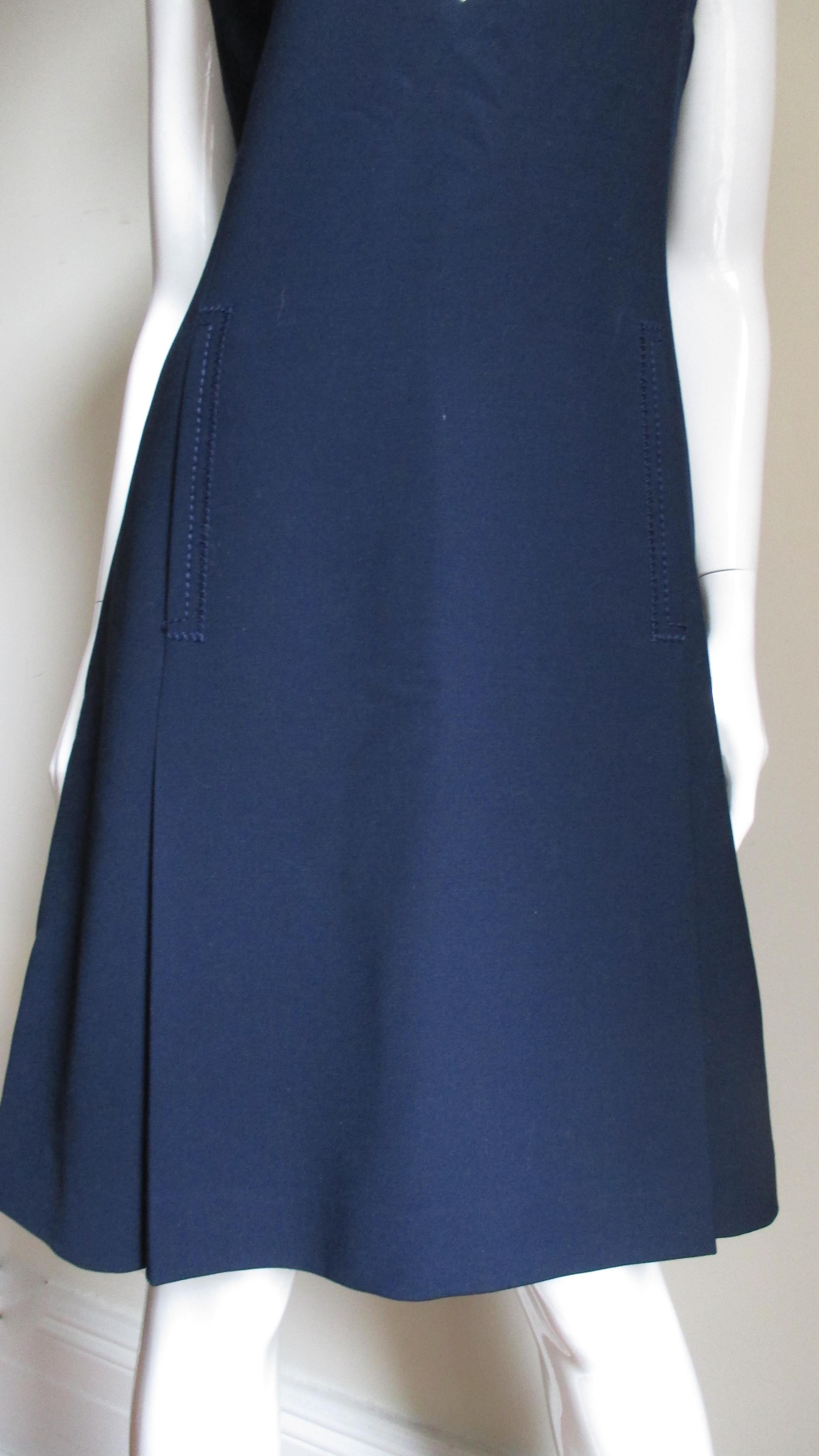 Courreges Farbblock-Kleid 1970er (Violett) im Angebot