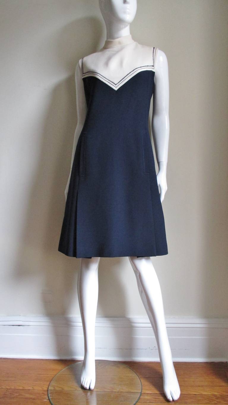 Women's Courreges Color Block Dress 1970s For Sale