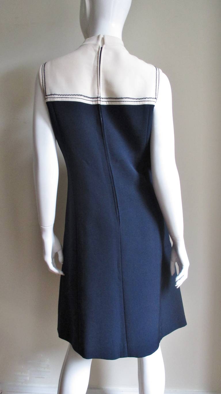 Courreges Color Block Dress 1970s For Sale 1