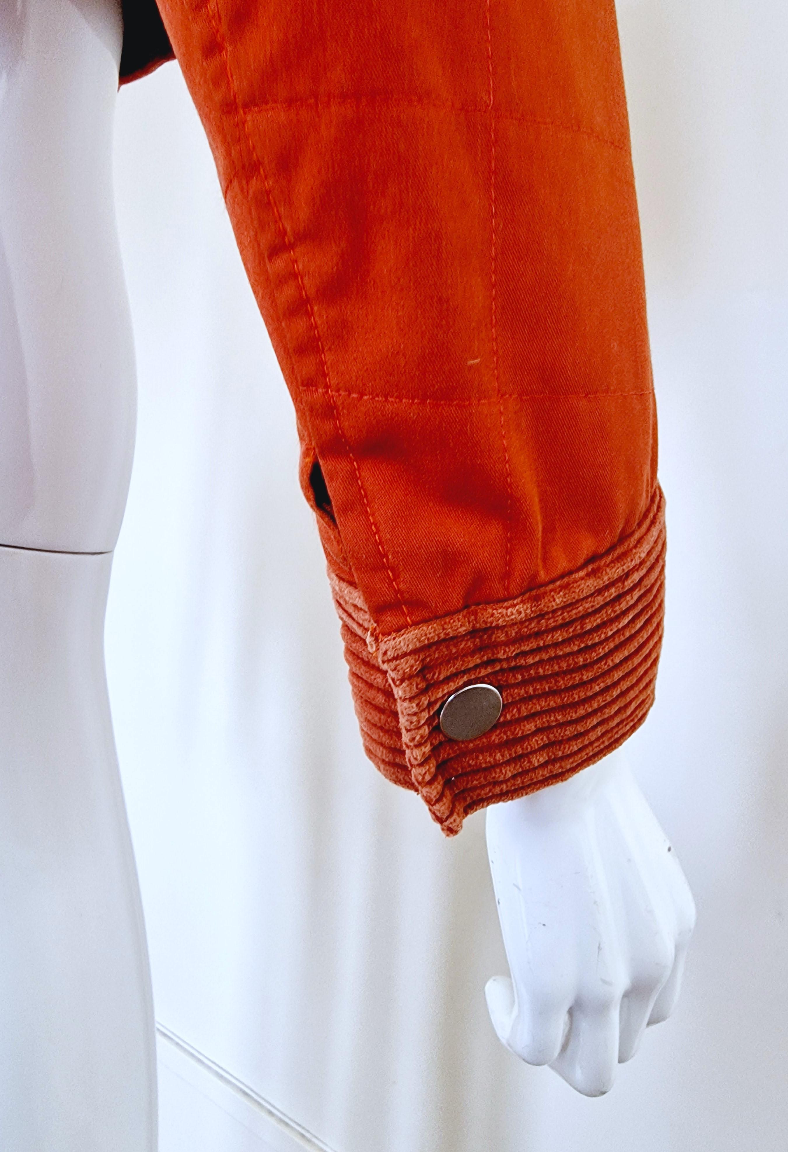 Courrèges Courreges Cargo Military Pocket Cord Metal Crop Vintage XS Top Jacket en vente 3