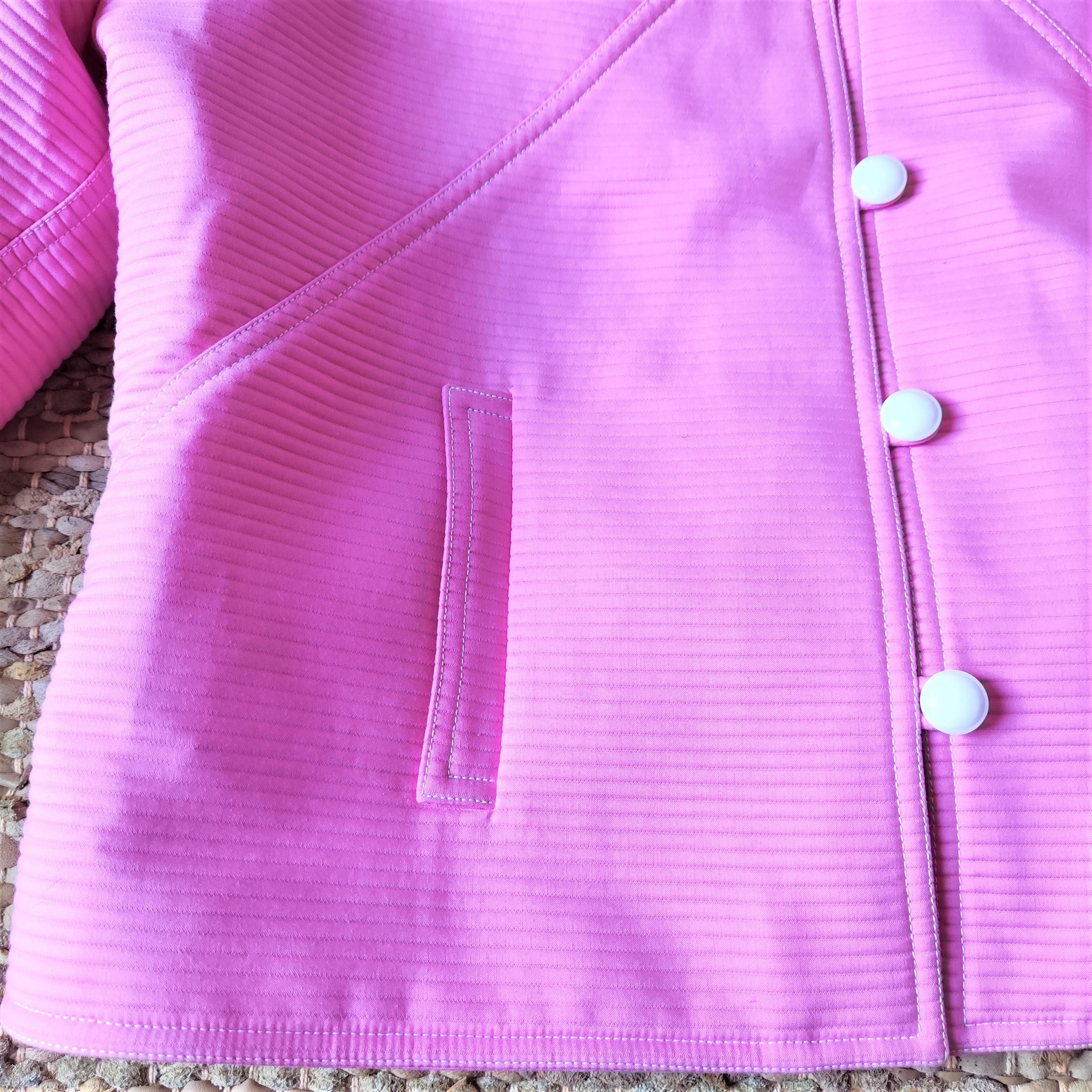 Courrèges Courreges Rose Coton Elégant Soirée Manteau Blazer Veste Vintage Pour femmes en vente