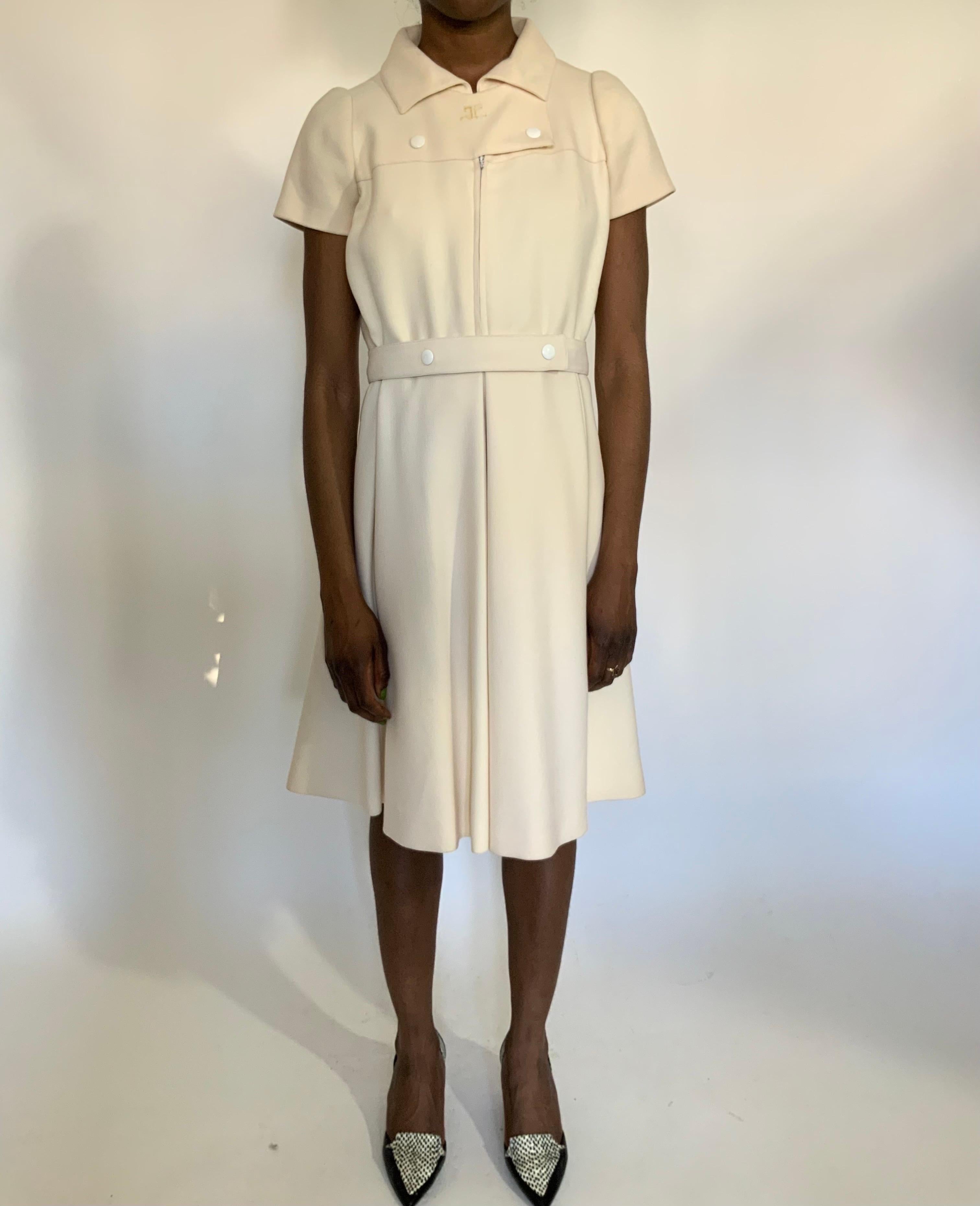  Early example of Courreges  couture wool dress 