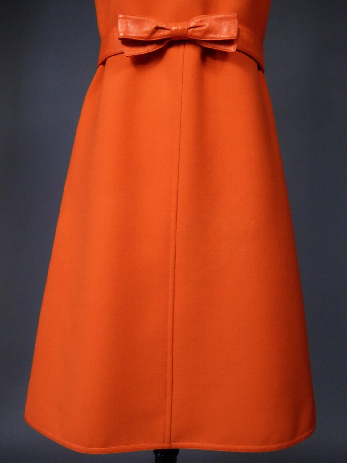 Red A French André Courrèges Couture Future Dress numbered 0045426 Circa 1970/1972 For Sale