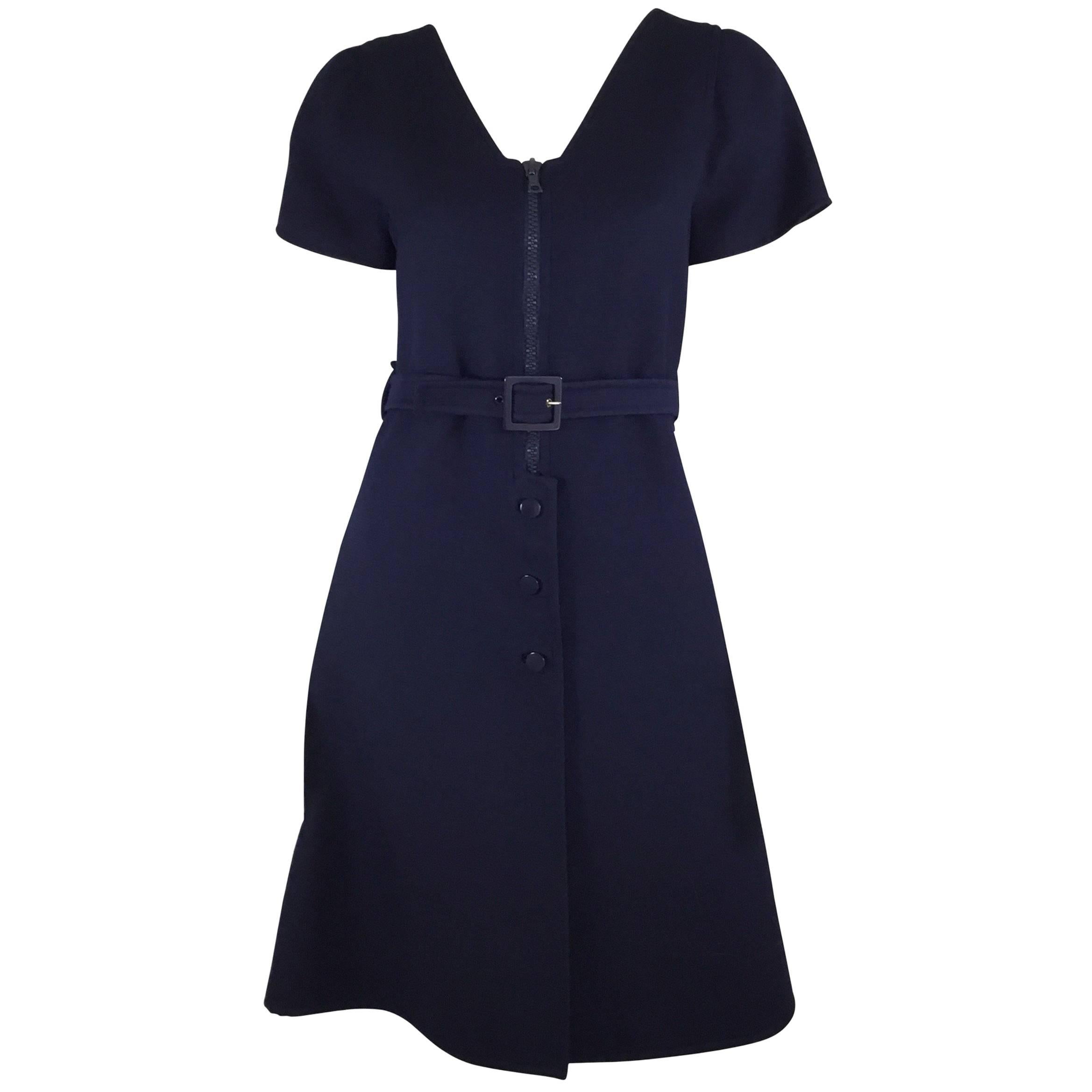 Abito vintage Courreges Couture Future in lana con cintura ad A
