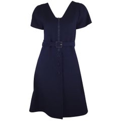 Abito vintage Courreges Couture Future in lana con cintura ad A