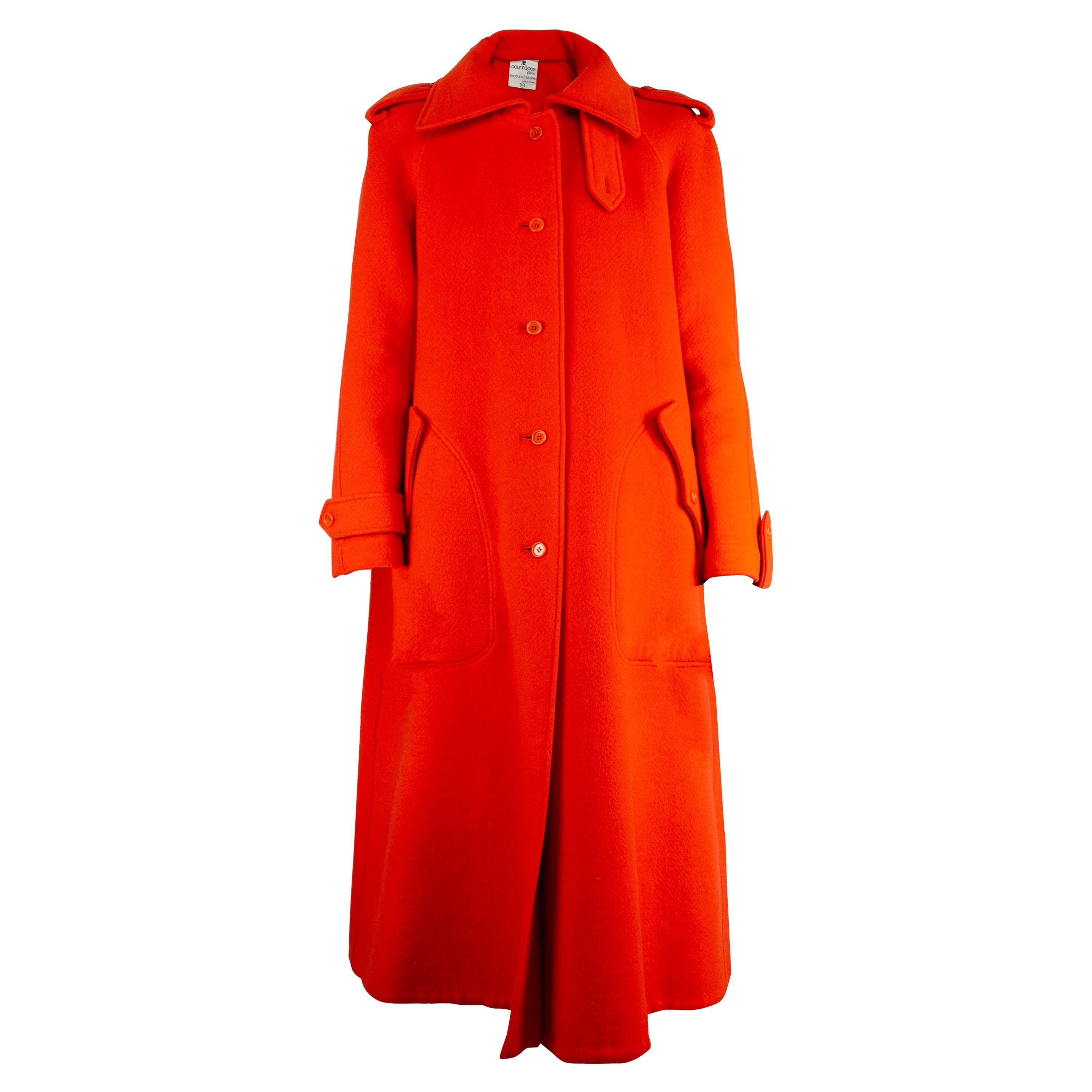  Courrèges Couture numbered military style wool coat. circa 1967