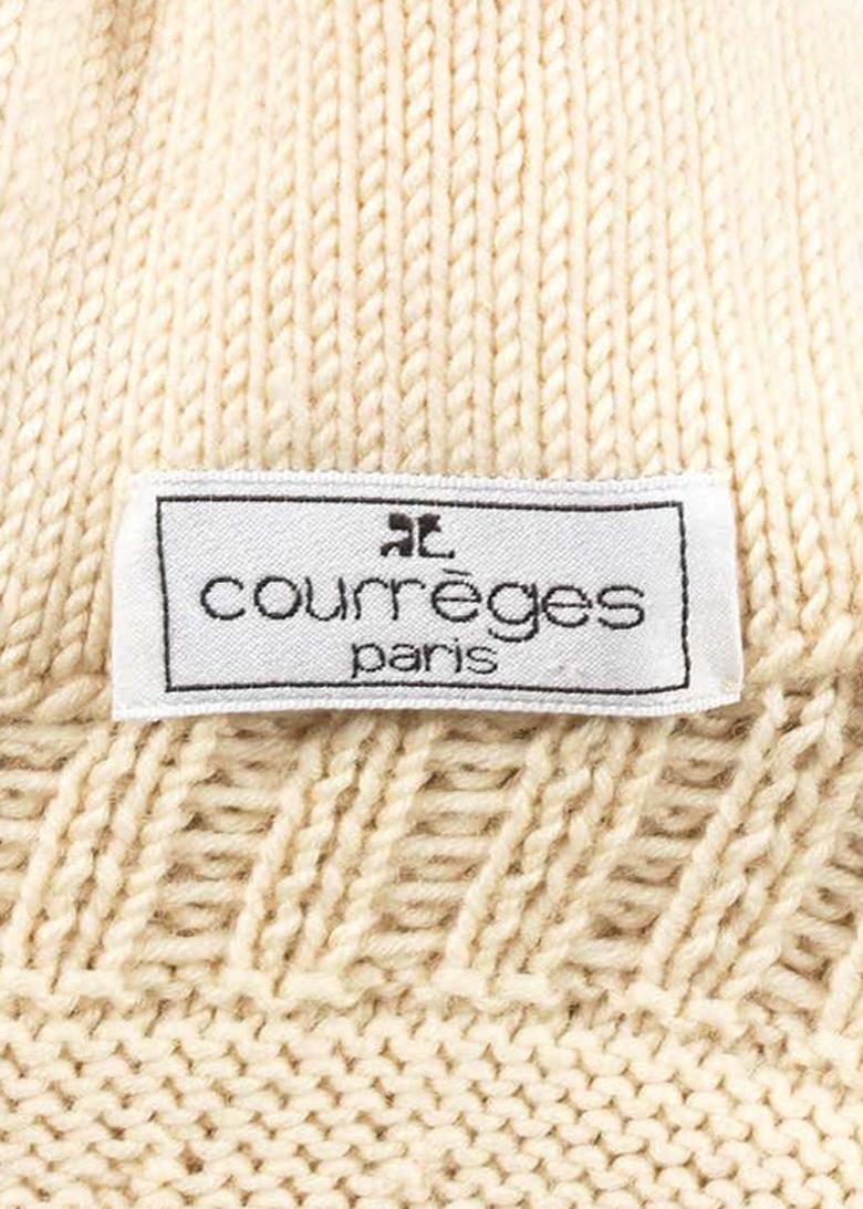 Tuta in lana lavorata a maglia color crema di Courreges, fw 1994 2