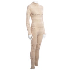 Courreges cream knitted wool jumpsuit, fw 1994