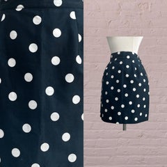 Gonna Courrèges a pois blu scuro