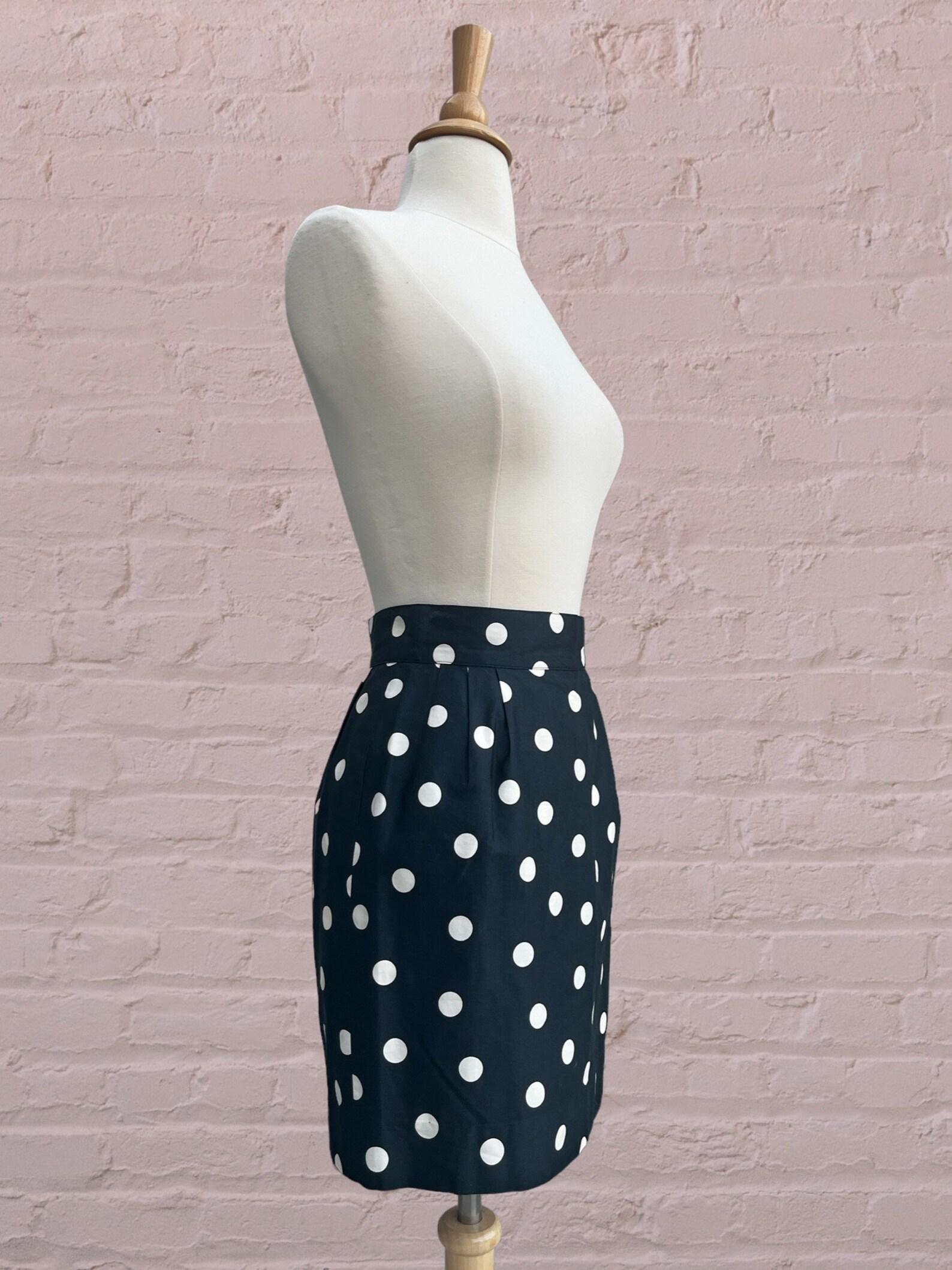 Women's Courrèges Dark Blue Polka Dot Skirt For Sale